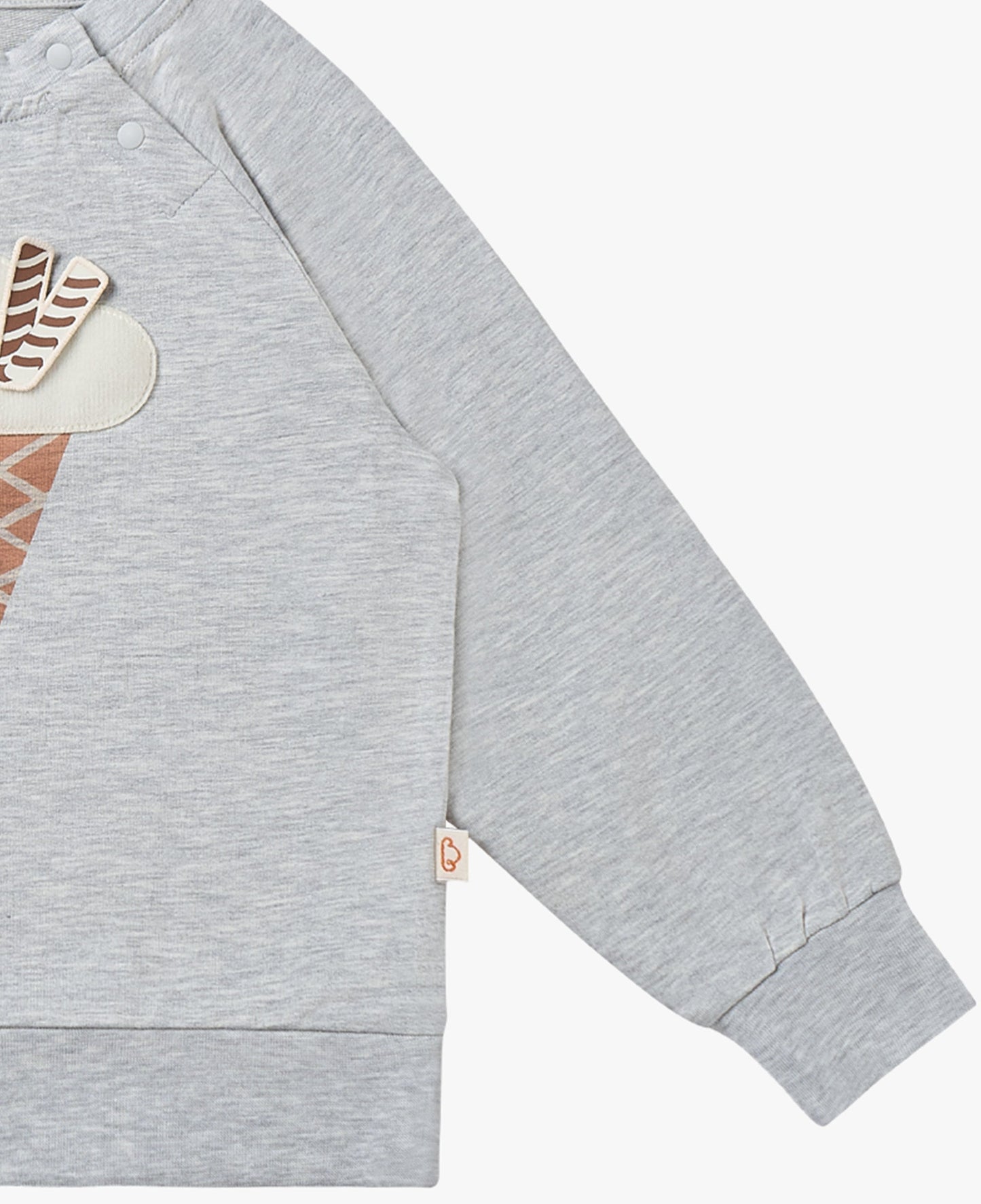petite revery french terry raglan long sleeve sweatshirt fog grey