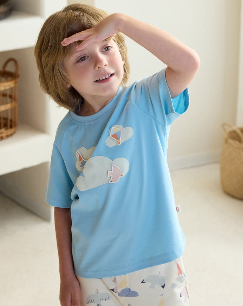 PETITE REVERY QUICK DRY COOLING COTTON RAGLAN SHORT SLEEVE TEE FORGET-ME-NOT