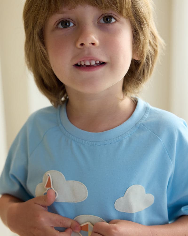 PETITE REVERY QUICK DRY COOLING COTTON RAGLAN SHORT SLEEVE TEE FORGET-ME-NOT - baby enRoute