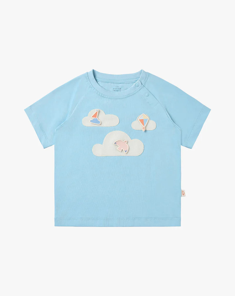 PETITE REVERY QUICK DRY COOLING COTTON RAGLAN SHORT SLEEVE TEE FORGET-ME-NOT