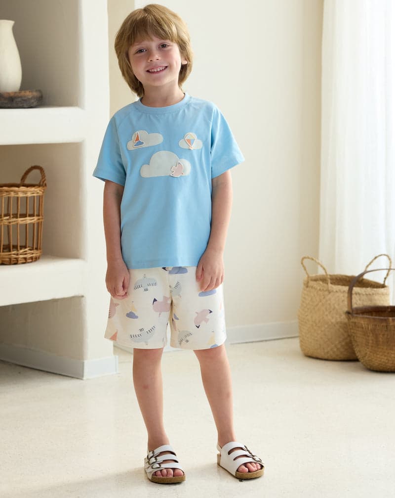 PETITE REVERY QUICK DRY COOLING COTTON RAGLAN SHORT SLEEVE TEE FORGET-ME-NOT