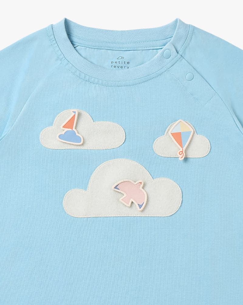 PETITE REVERY QUICK DRY COOLING COTTON RAGLAN SHORT SLEEVE TEE FORGET-ME-NOT