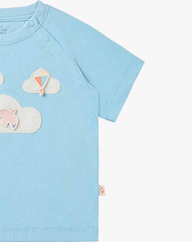 PETITE REVERY QUICK DRY COOLING COTTON RAGLAN SHORT SLEEVE TEE FORGET-ME-NOT