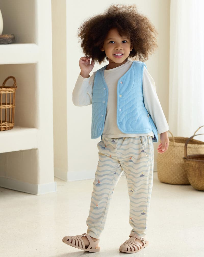 PETITE REVERY QUILTED CLOUD VEST FORGET-ME-NOT