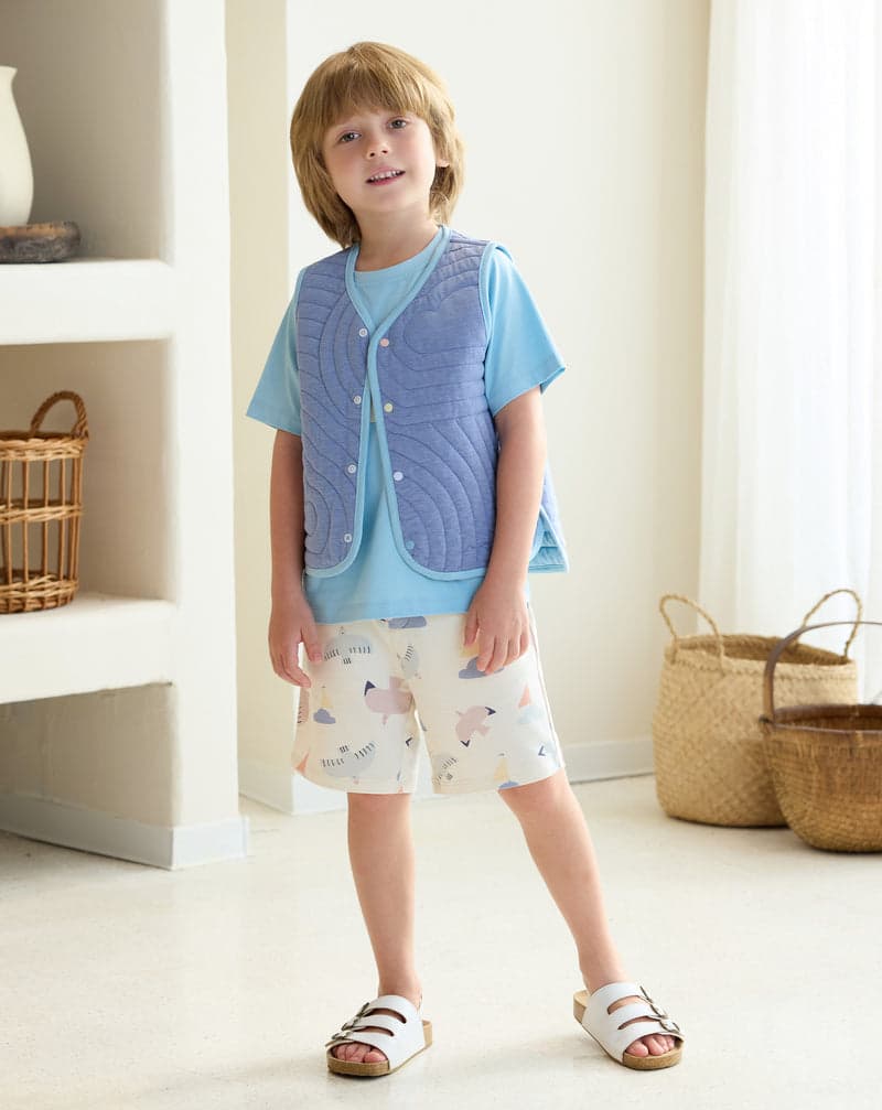 PETITE REVERY QUILTED CLOUD VEST FORGET-ME-NOT
