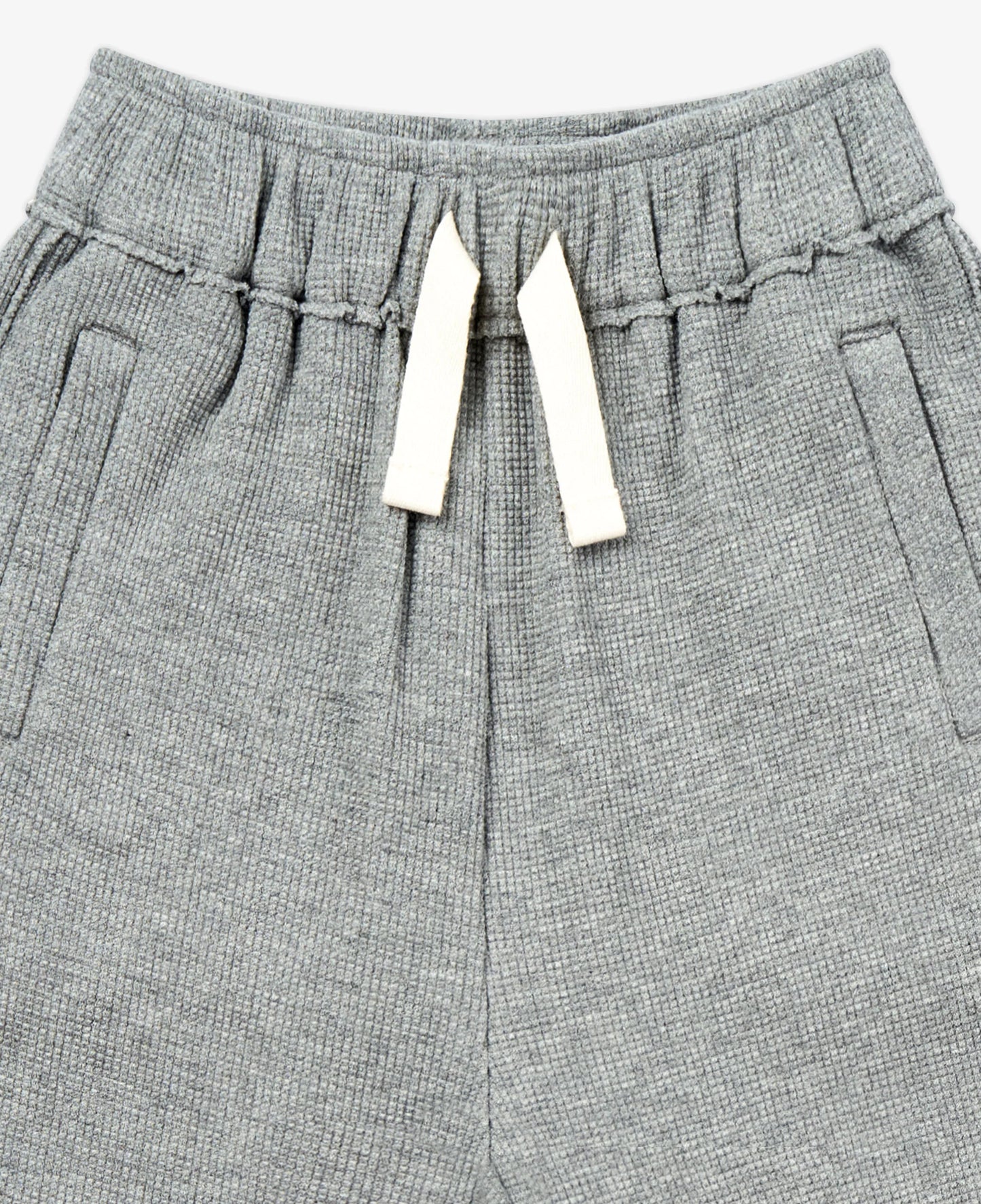 PETITE REVERY  RAW EDGE WAFFLE KNIT JOGGERS STONE - baby enRoute