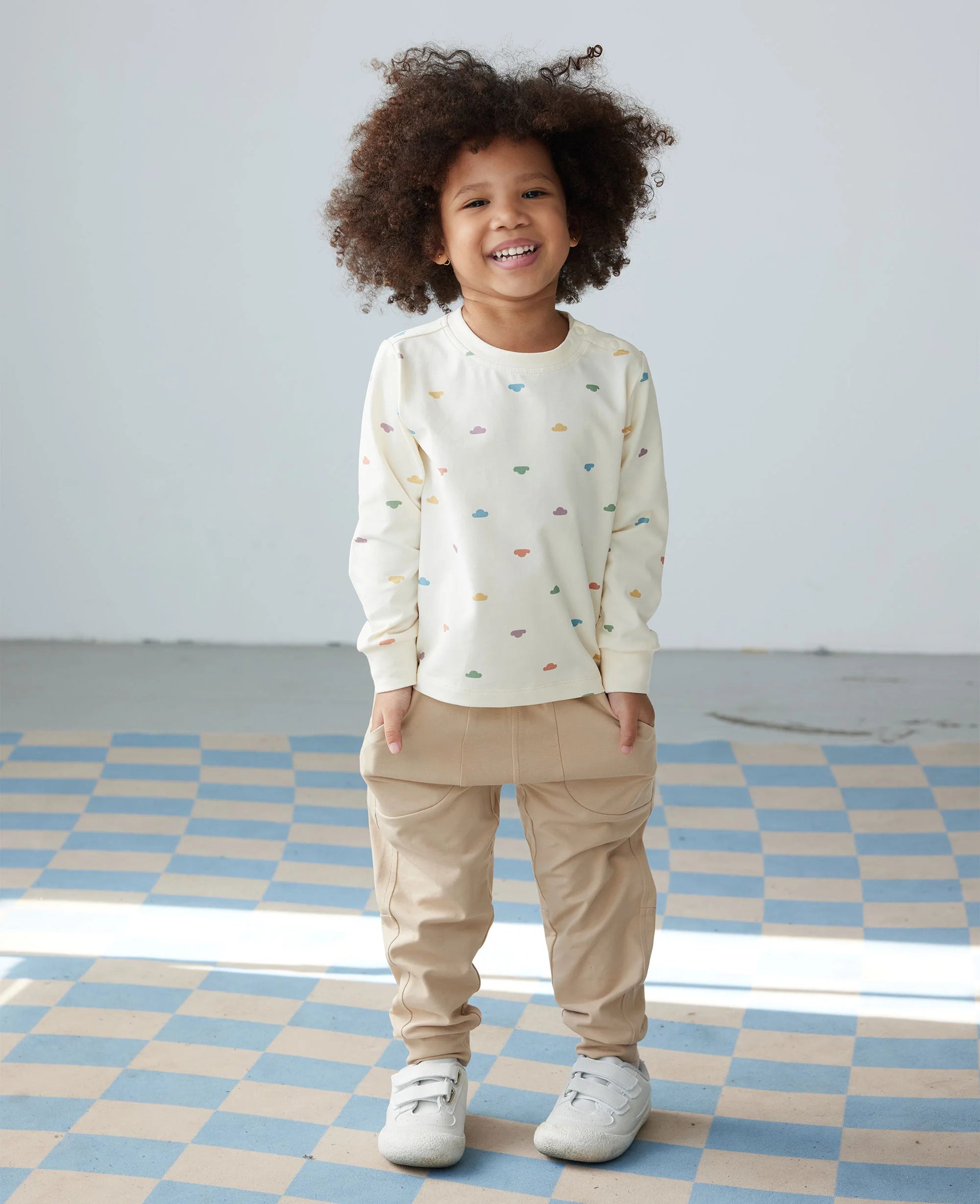 Petite Revery T-Shirt-Rainbow Clouds