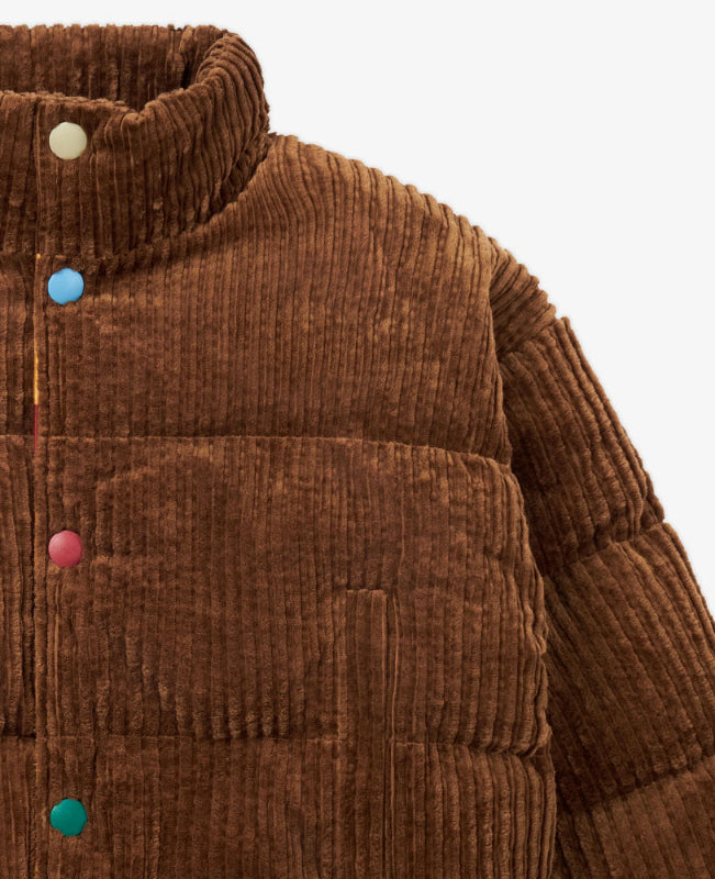 Petite Revery Corduroy Puffer Coat Cocoa