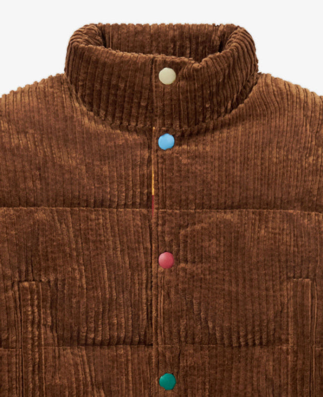 Petite Revery Corduroy Puffer Coat Cocoa