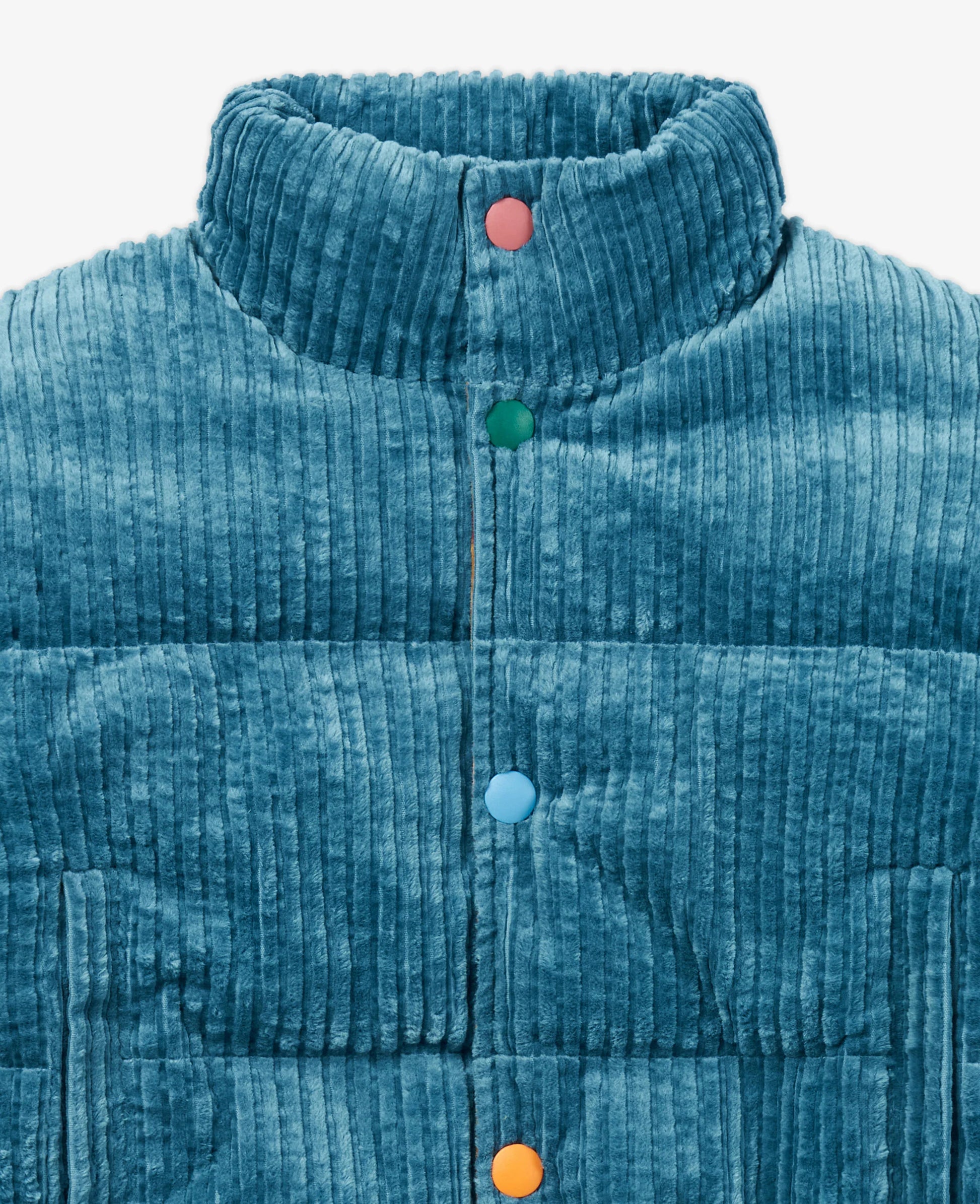 PETITE REVERY CORDUROY PUFFER COAT MINERAL BLUE