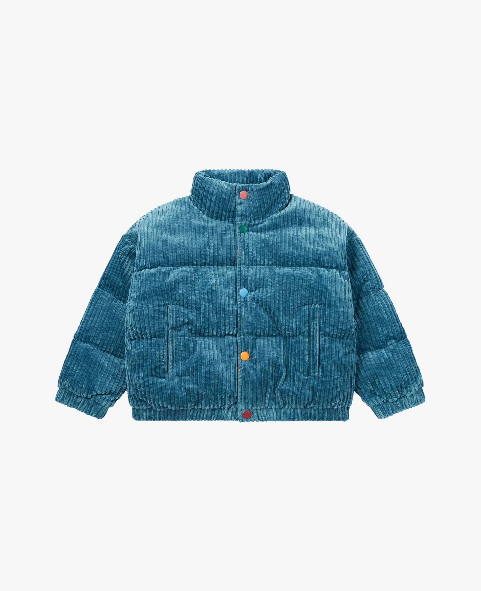 PETITE REVERY CORDUROY PUFFER COAT MINERAL BLUE