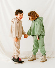 PETITE REVERY RECYCLED FLEECE HOODED PULLOVER OAT