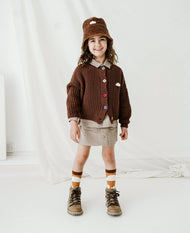 PETITE REVERY KNIT CARDIGAN COCOA