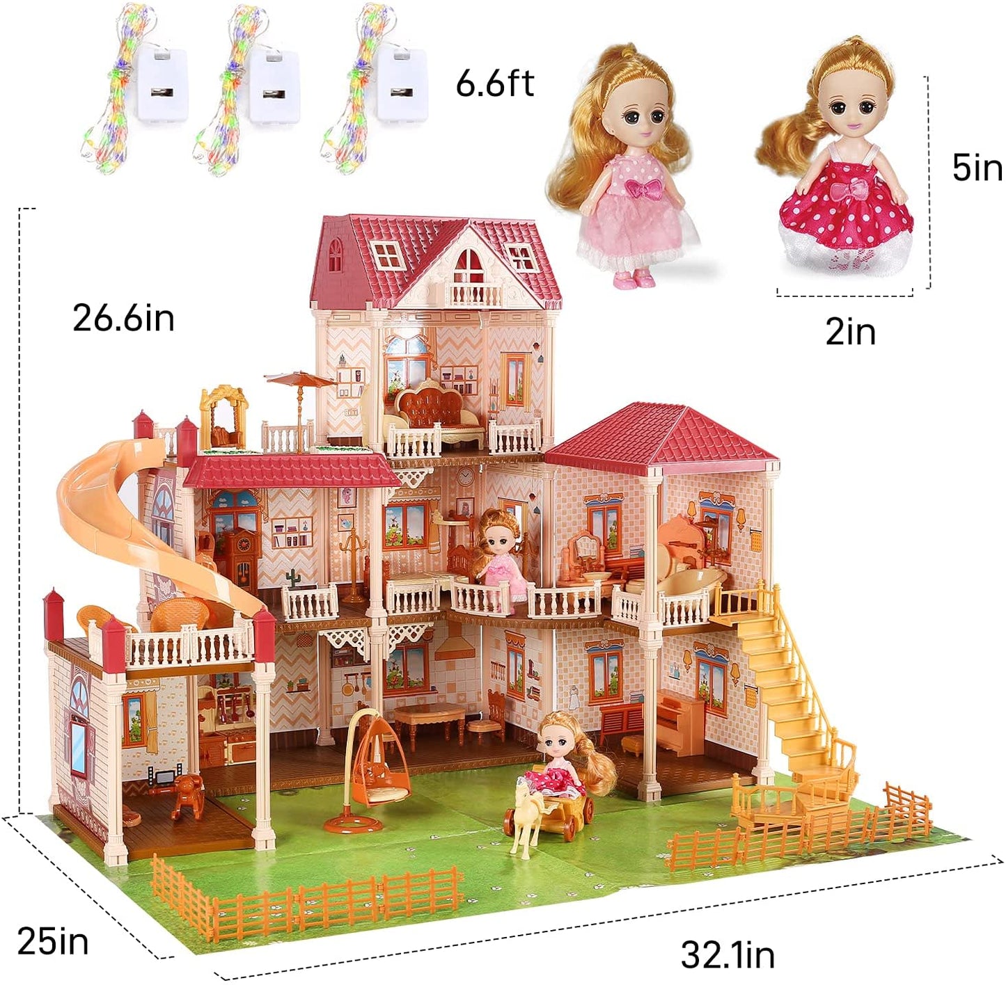 CUTE STONE FLASHING COLORED DOLLHOUSE HOUSE - baby enRoute