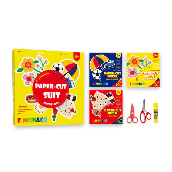 FLOWER MONACO PAPER CUT SERIES 3 SET FLOWERS & FOOD & SPORTS - baby enRoute