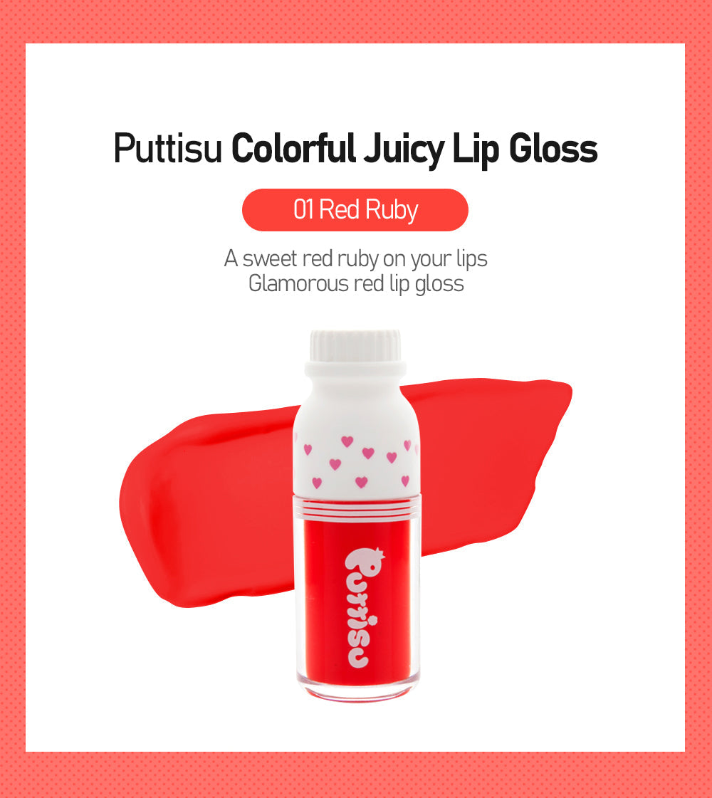 PUTTISU JUICY LIP GLOSS #01 RED RUBY