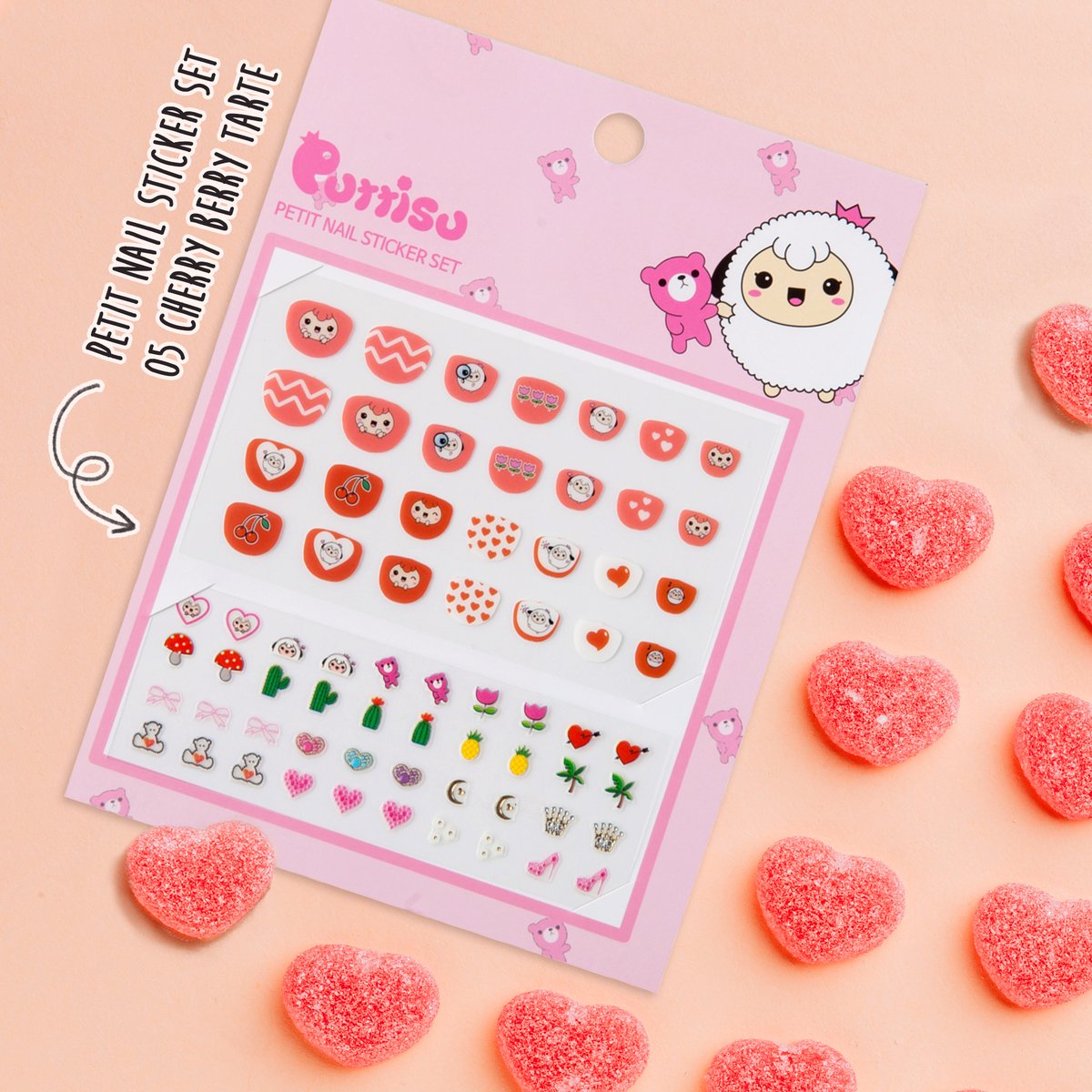 Puttisu Nail Sticker Set 05 Cherry Berry Tarte