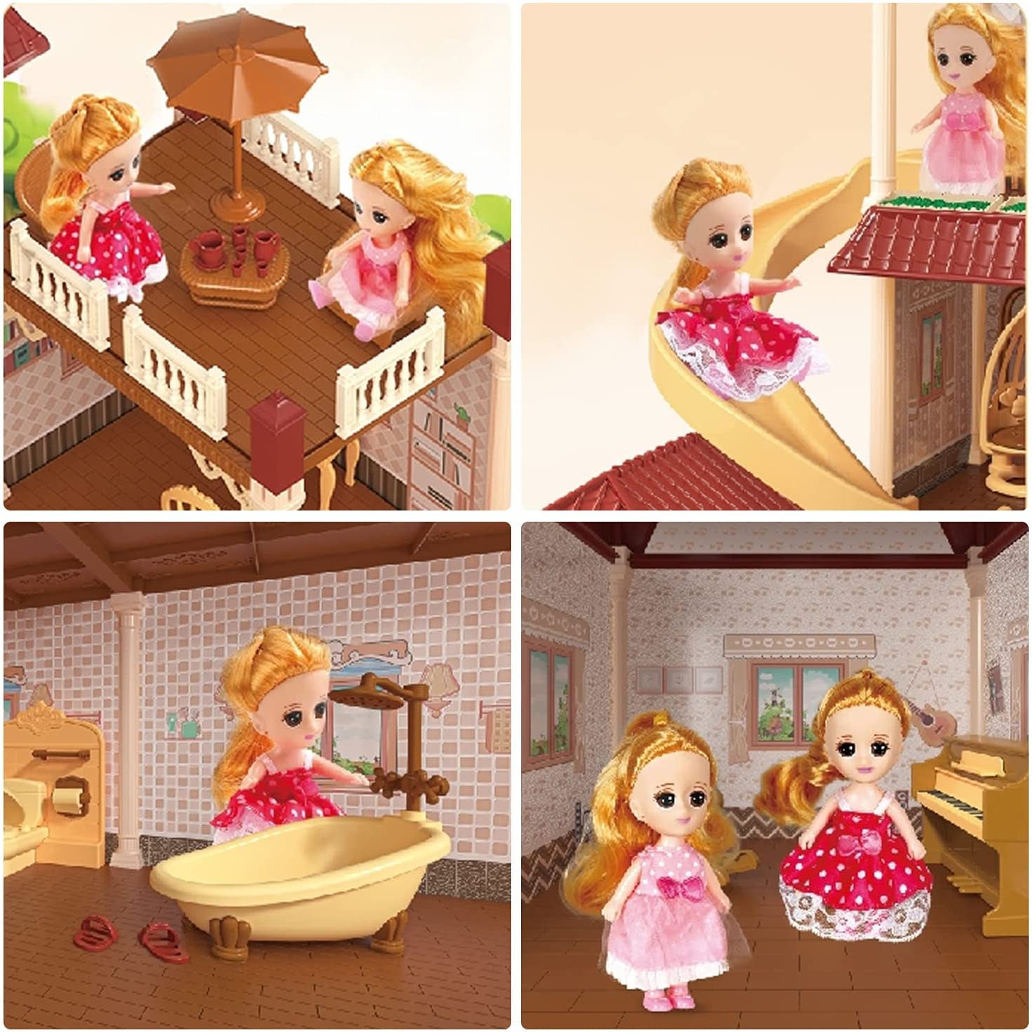 CUTE STONE FLASHING COLORED DOLLHOUSE HOUSE