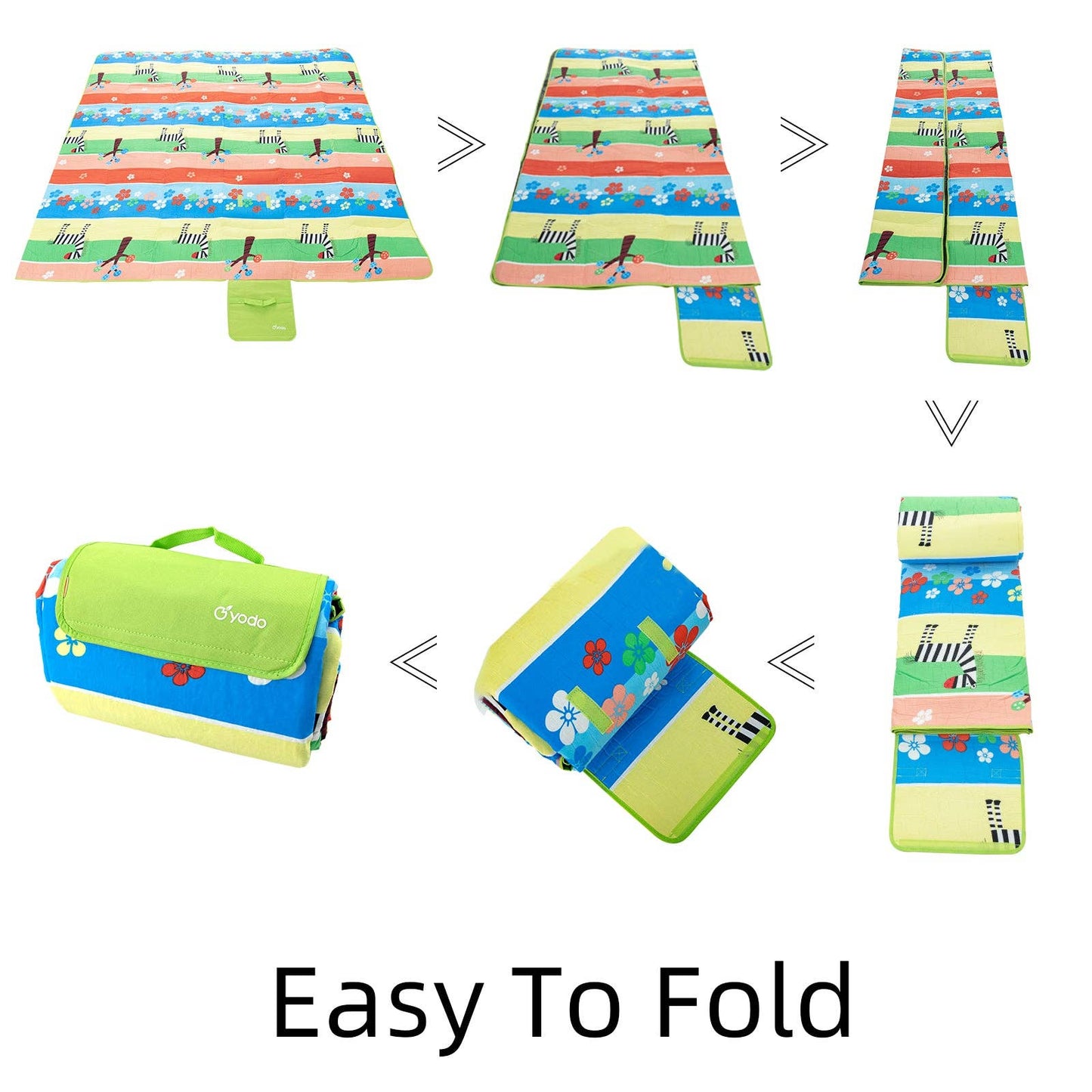 RAY STAR 79''X79'' BLOSSOM PICNIC BLANKET SANDPROOF WATERPROOF LARGE MAT FOR BEACH - baby enRoute
