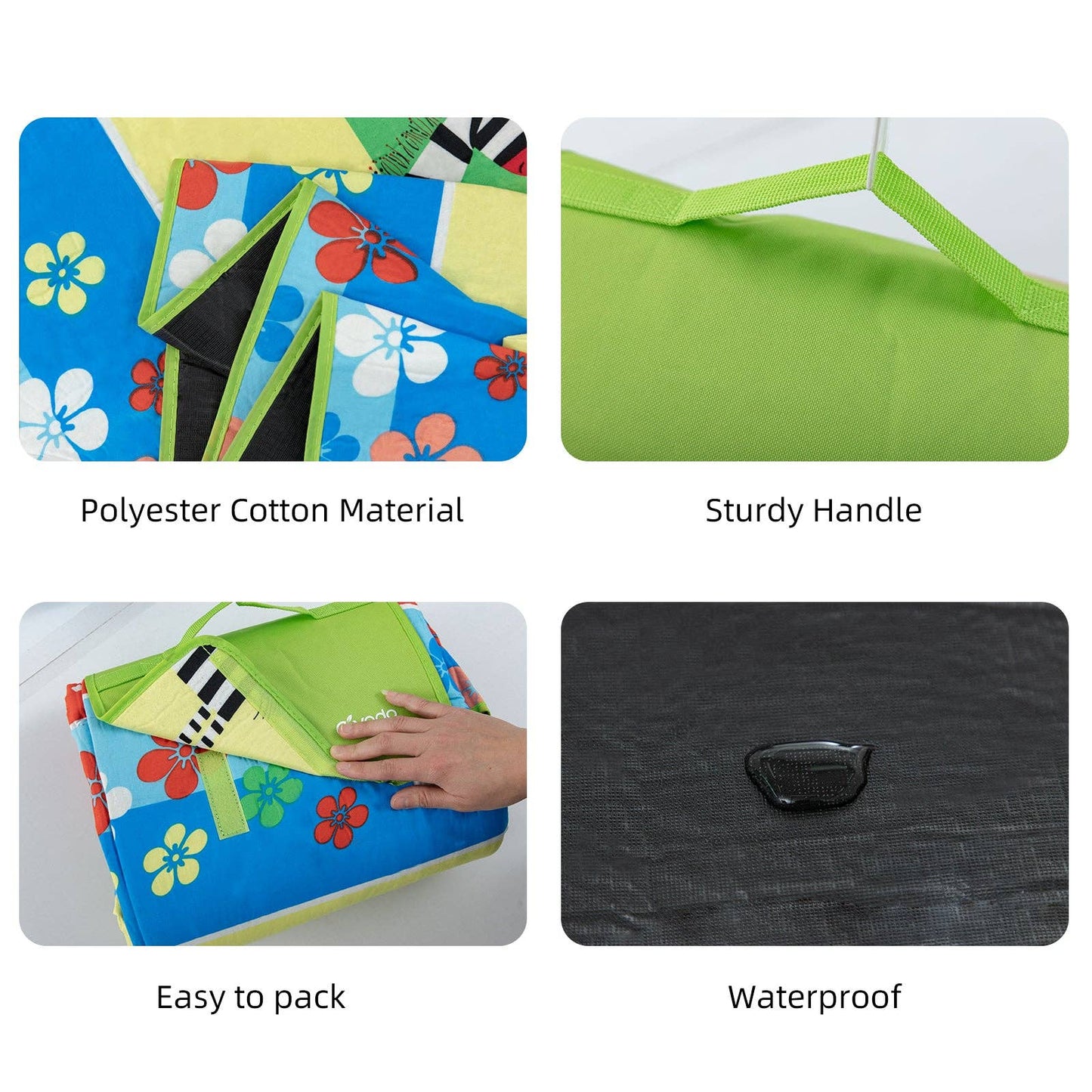 RAY STAR 79''X79'' BLOSSOM PICNIC BLANKET SANDPROOF WATERPROOF LARGE MAT FOR BEACH - baby enRoute