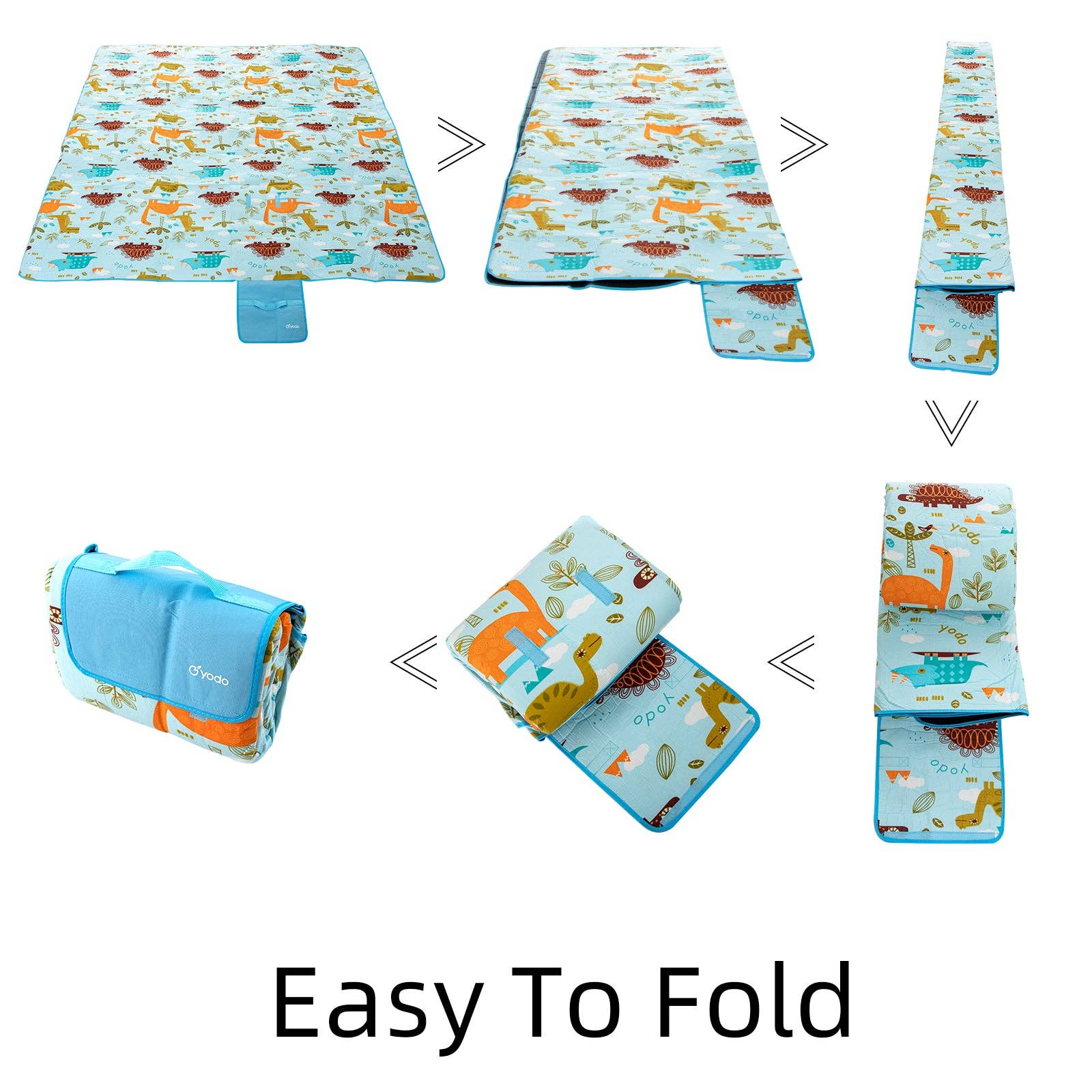 Ray Star 79''X79'' Dinosaur Picnic Blanket Sandproof Waterproof Large Mat For Beach