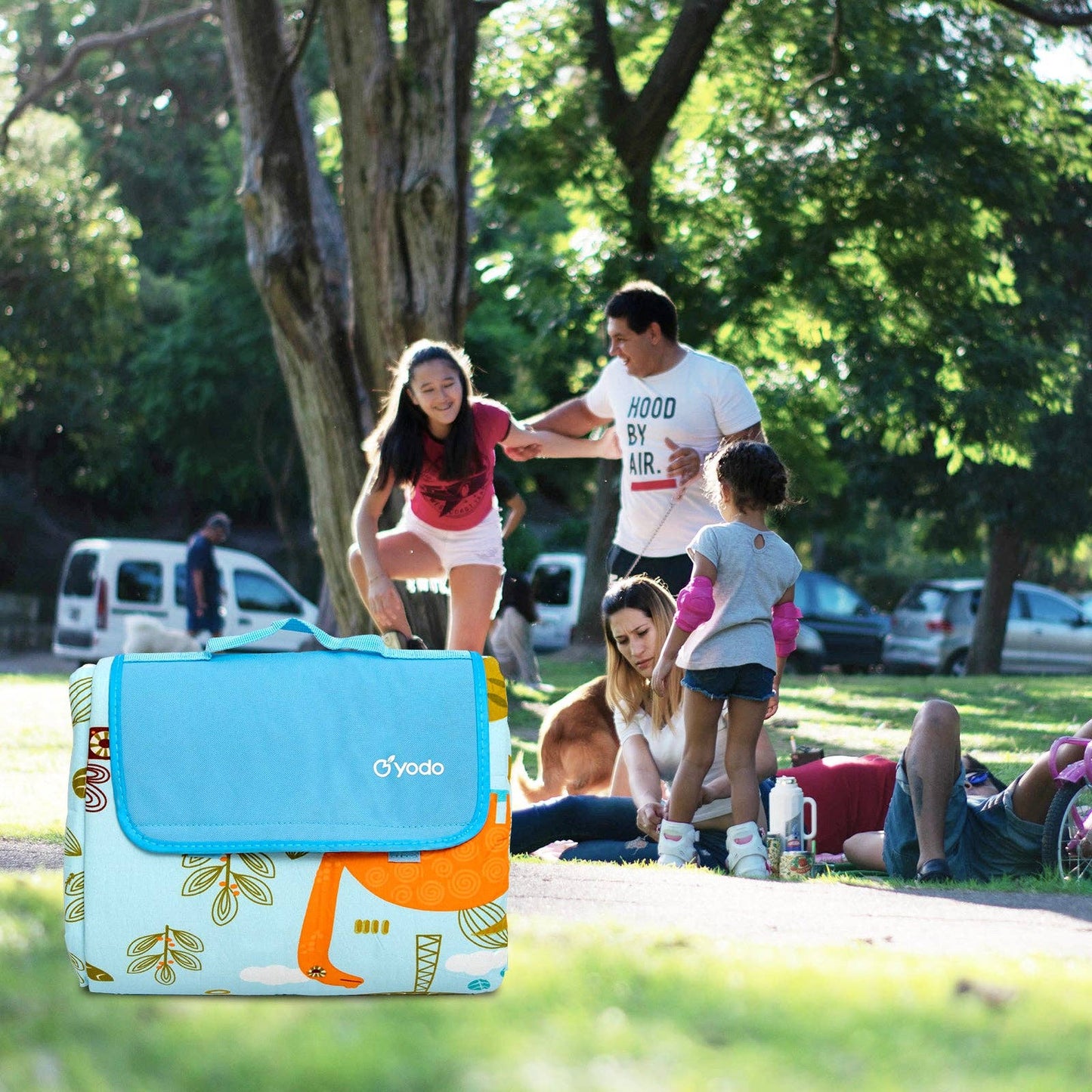 RAY STAR 79''X79'' DINOSAUR PICNIC BLANKET SANDPROOF WATERPROOF LARGE MAT FOR BEACH - baby enRoute