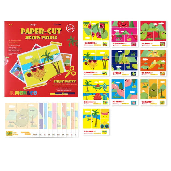 FLOWER MONACO PAPER CUT SERIES FRUIT PUZZLE - baby enRoute