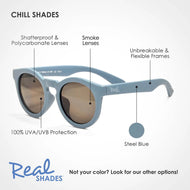 Real Shades Chill Unbreakable UV Fashion Sunglasses Steel Blue