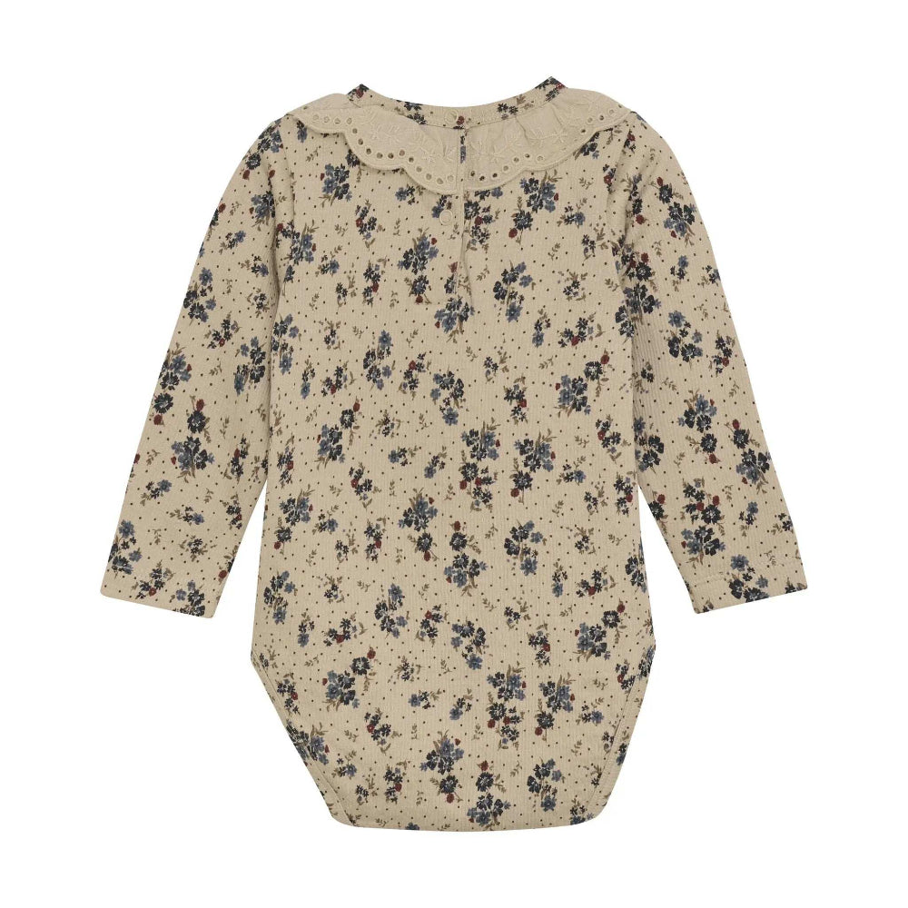 En Fant Girls Long Sleeve Bodysuit Beige