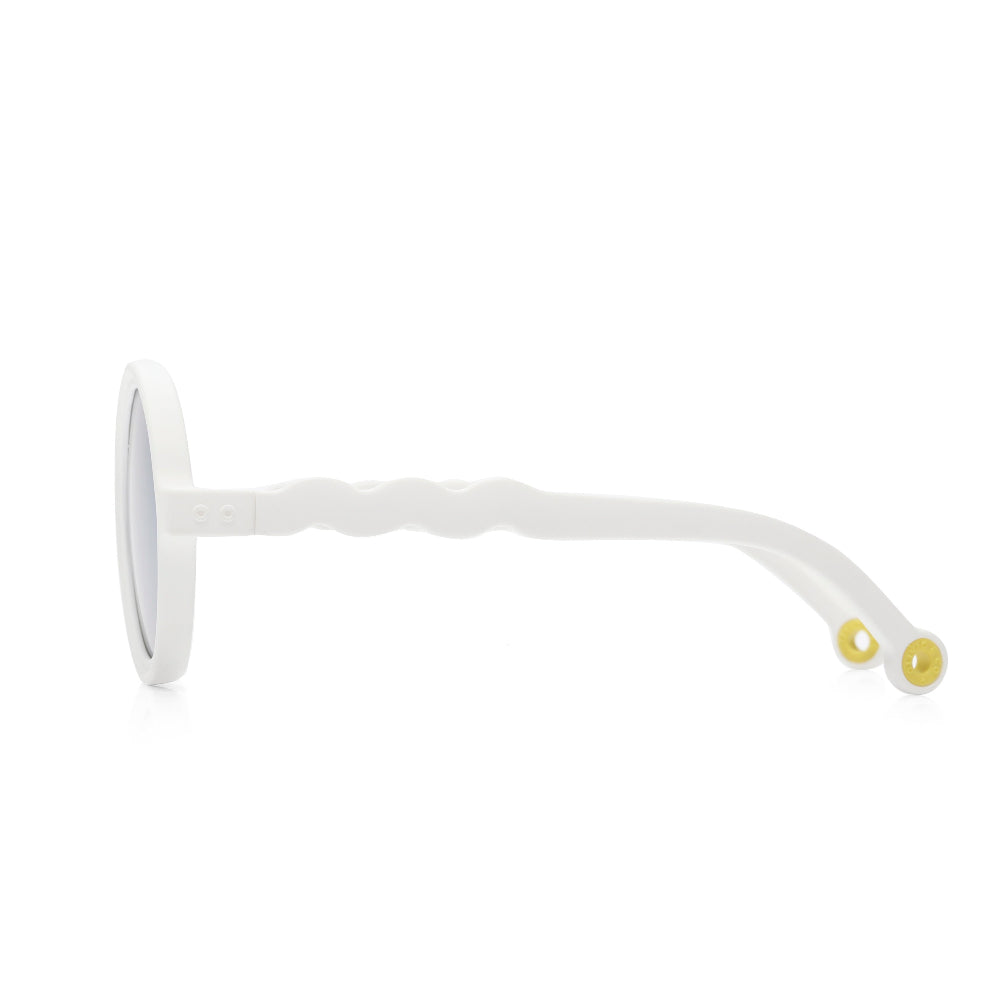 Olivio & Co round kids sunglasses, white plastic