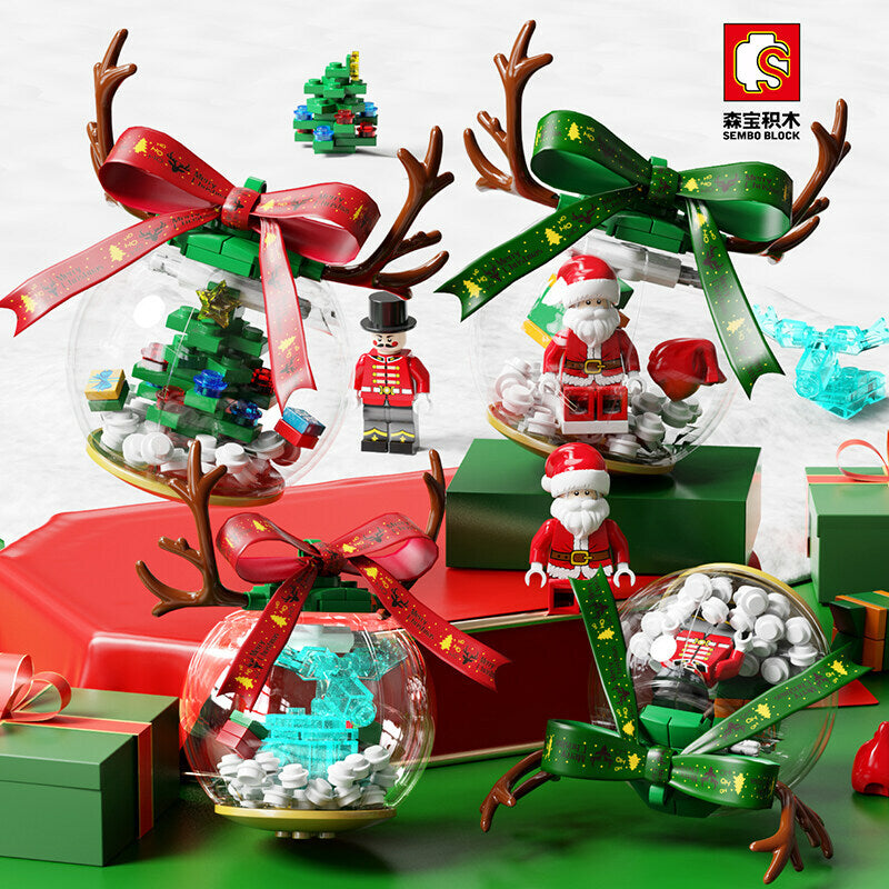 Sembo Christmas Crystal Ball Tree Pendants Decoration Gift Building Blocks