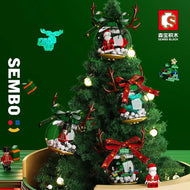 Sembo Christmas Crystal Ball Tree Pendants Decoration Gift Building Blocks
