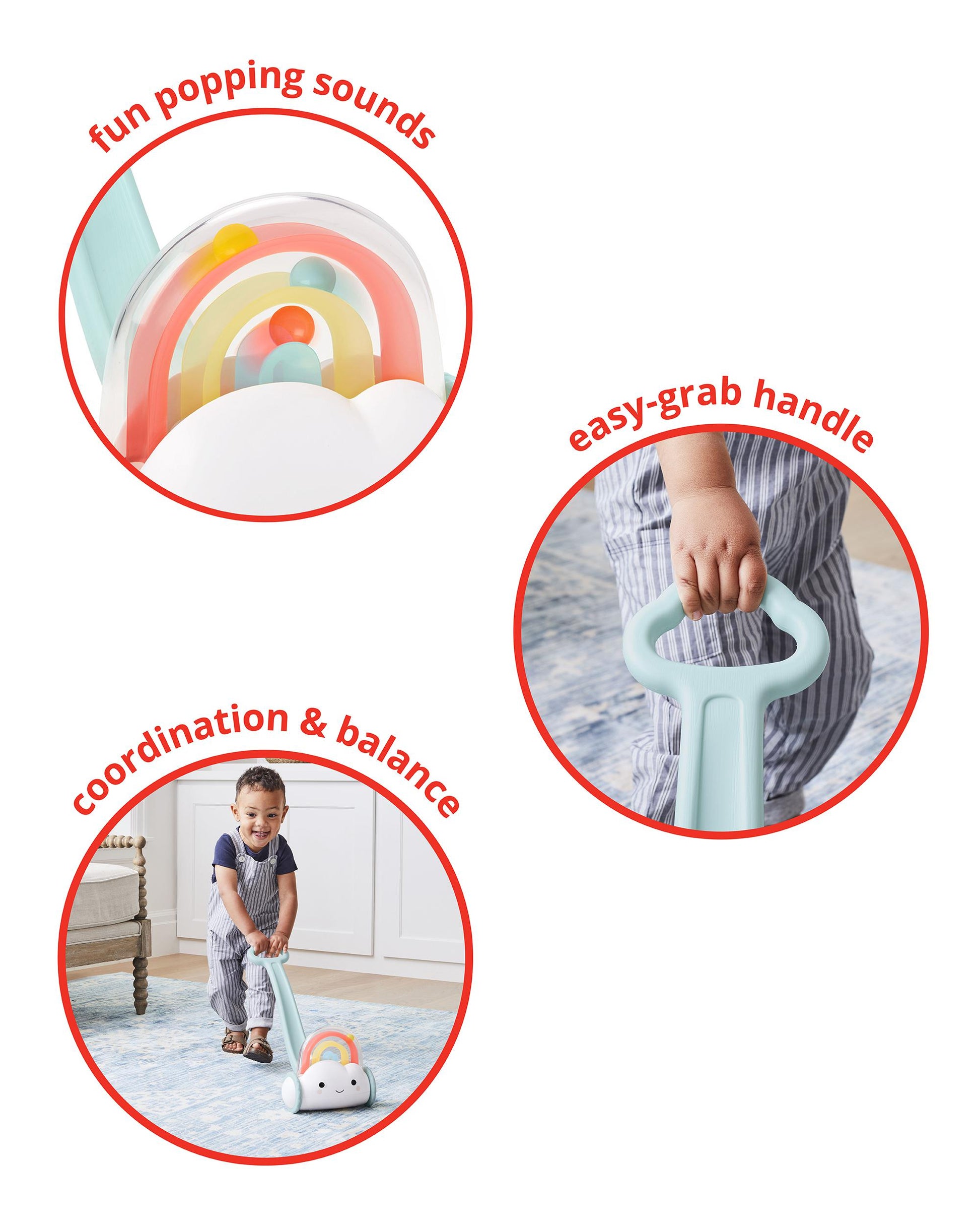 SKIP HOP SILVER LINING CLOUD RAINBOW PUSH TOY