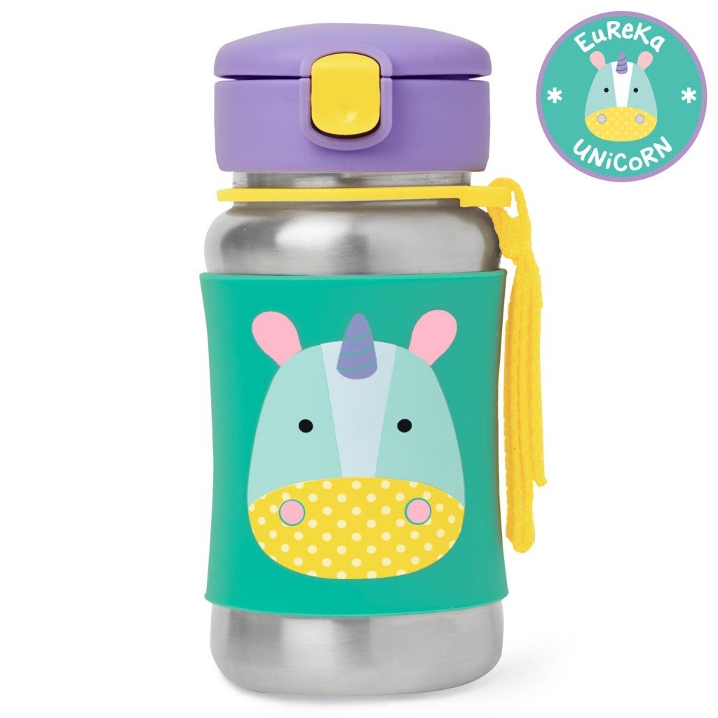 SKIP HOP ZOO STAINLESS STEEL STRAW BOTTLE