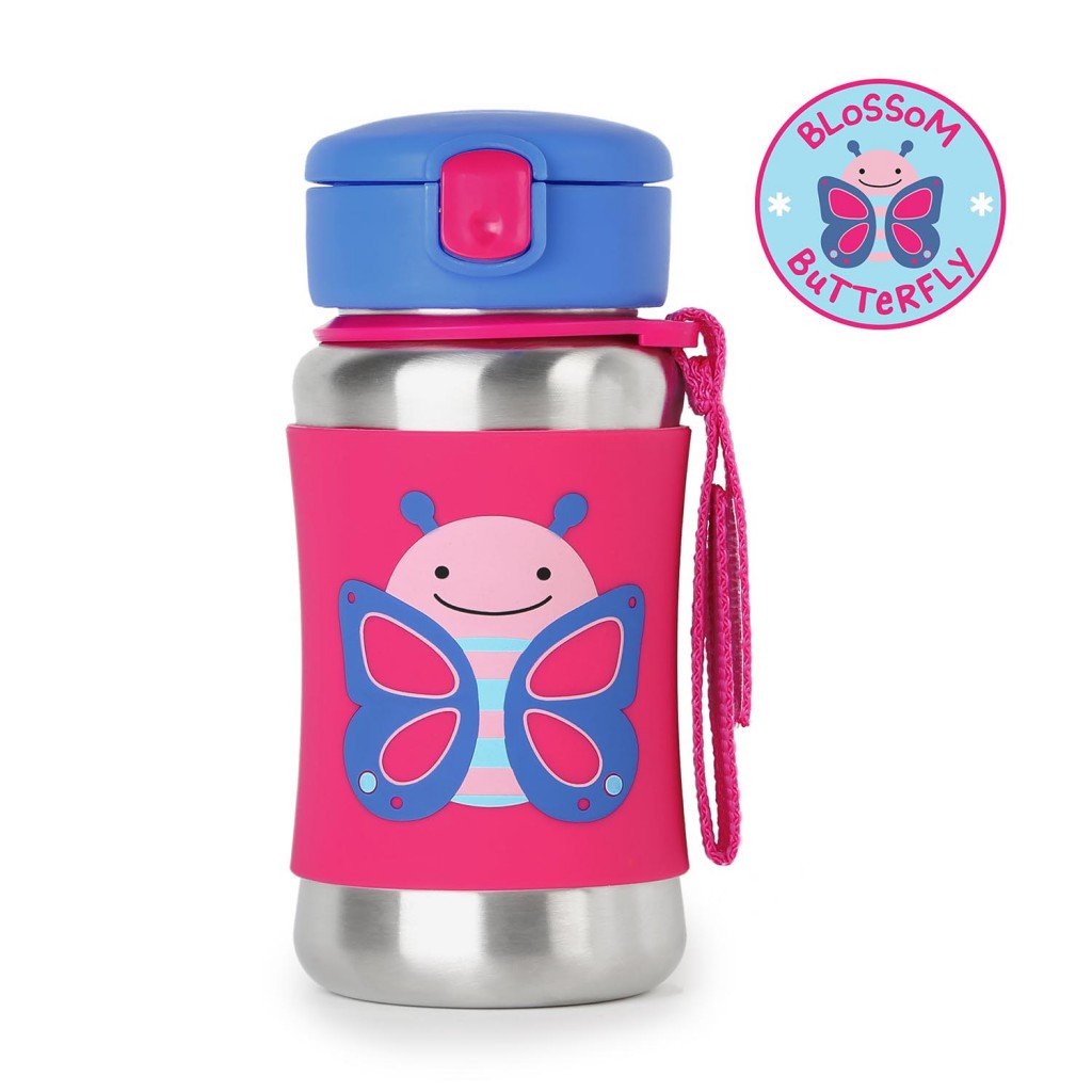 SKIP HOP ZOO STAINLESS STEEL STRAW BOTTLE