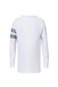 SNAPPER ROCK WHITE ARM BAND LONG SLEEVE RASH TOP