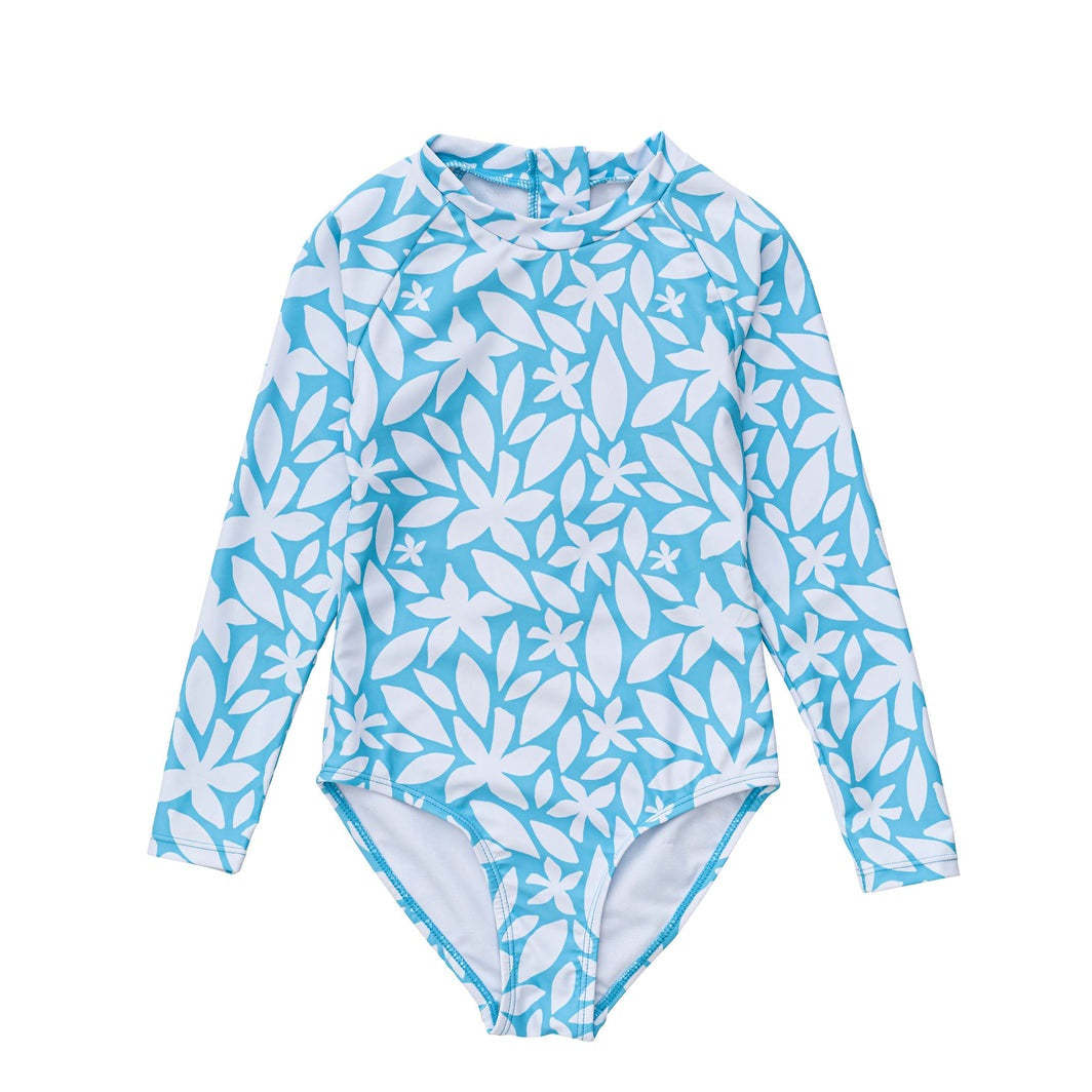 SNAPPER ROCK AQUA BLOOM SUSTAINABLE LS SURF SUIT