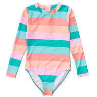 SNAPPER ROCK SUNSET STRIPE LS SURF SUIT