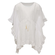 SNAPPER ROCK WHITE FRILLED COVER UP