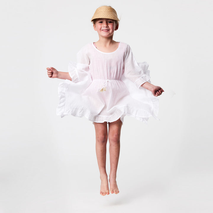 SNAPPER ROCK WHITE FRILLED COVER UP - baby enRoute