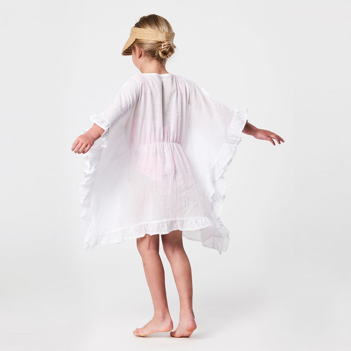 SNAPPER ROCK WHITE FRILLED COVER UP