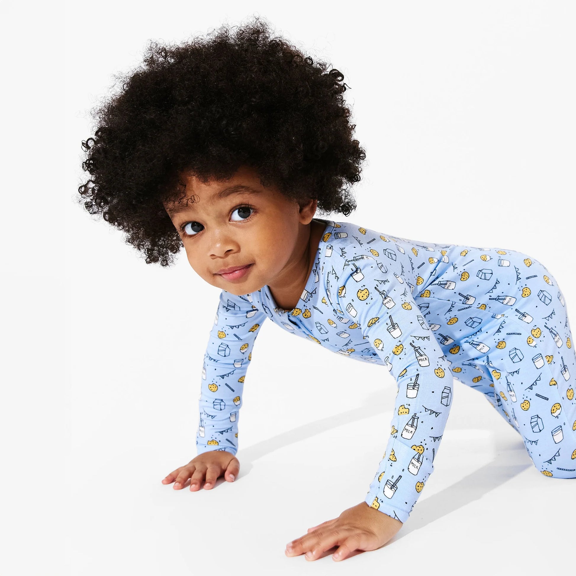 BELLABU BEAR MILK AND COOKIES BLUE BAMBOO CONVERTIBLE FOOTIE
