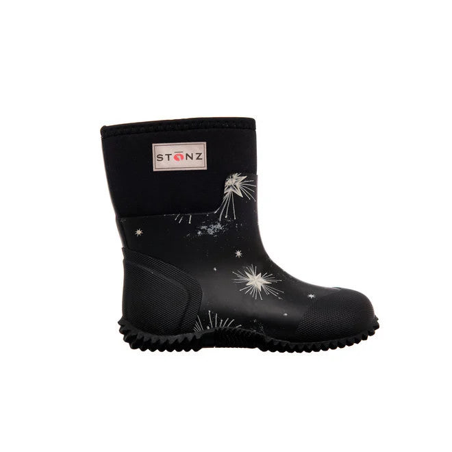 STONZ THE WEST STAR GLOW PRINT RAIN BOOTS BLACK