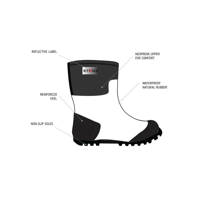 STONZ THE WEST STAR GLOW PRINT RAIN BOOTS BLACK