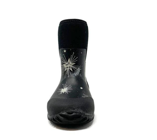 STONZ THE WEST STAR GLOW PRINT RAIN BOOTS BLACK