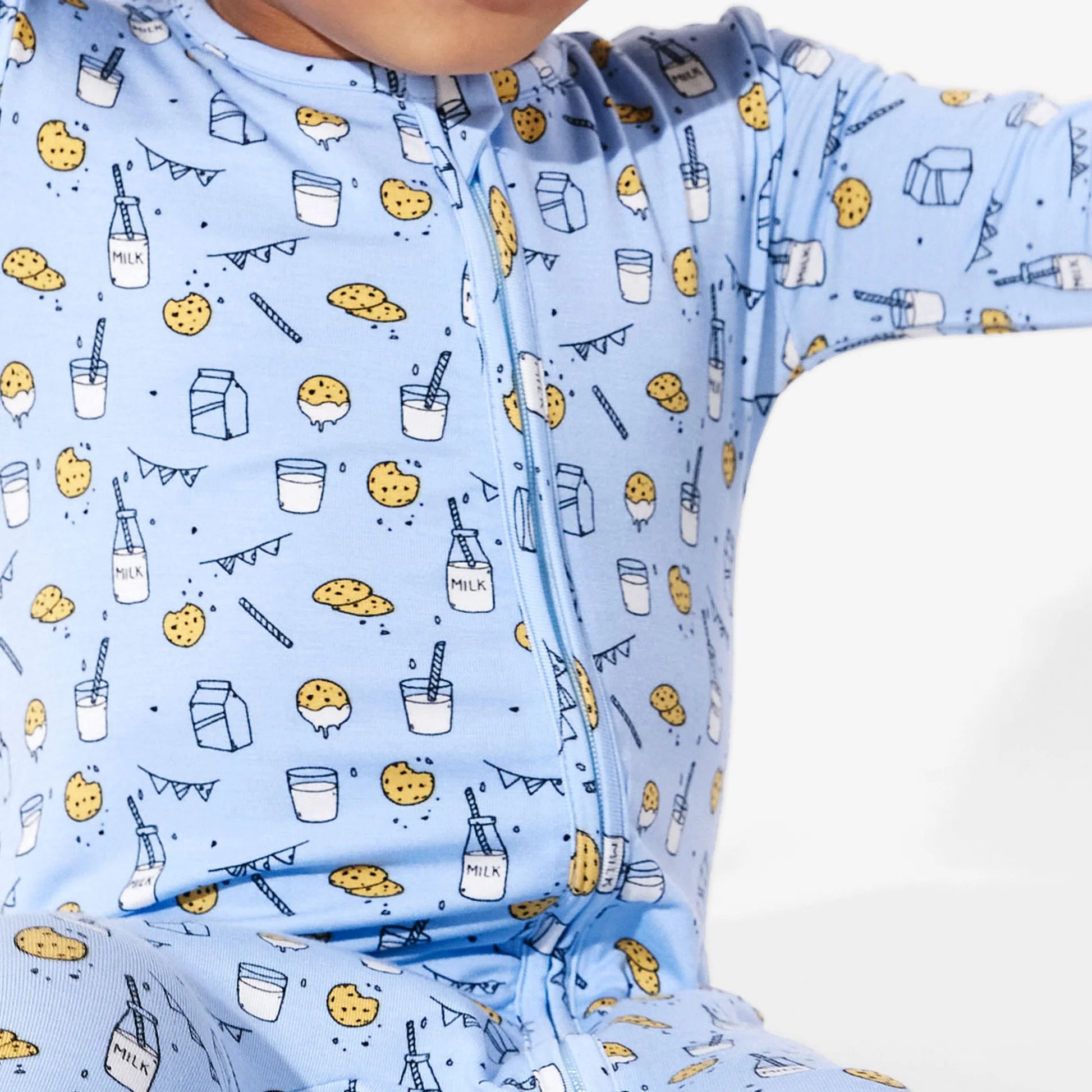 BELLABU BEAR MILK AND COOKIES BLUE BAMBOO CONVERTIBLE FOOTIE