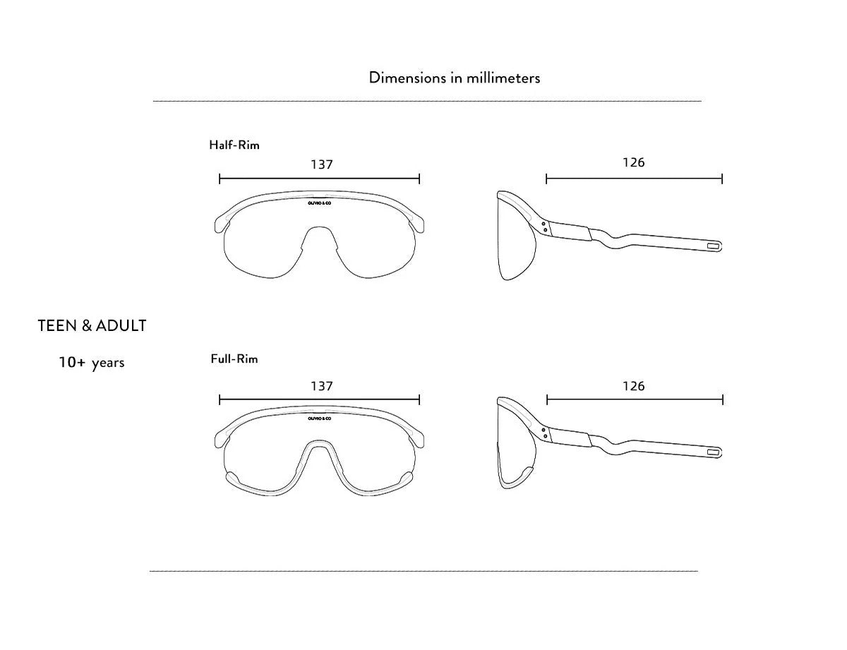 Olivio & Co Sport Sunglasses Teen & Adult Half-Rim Sunrise Mist