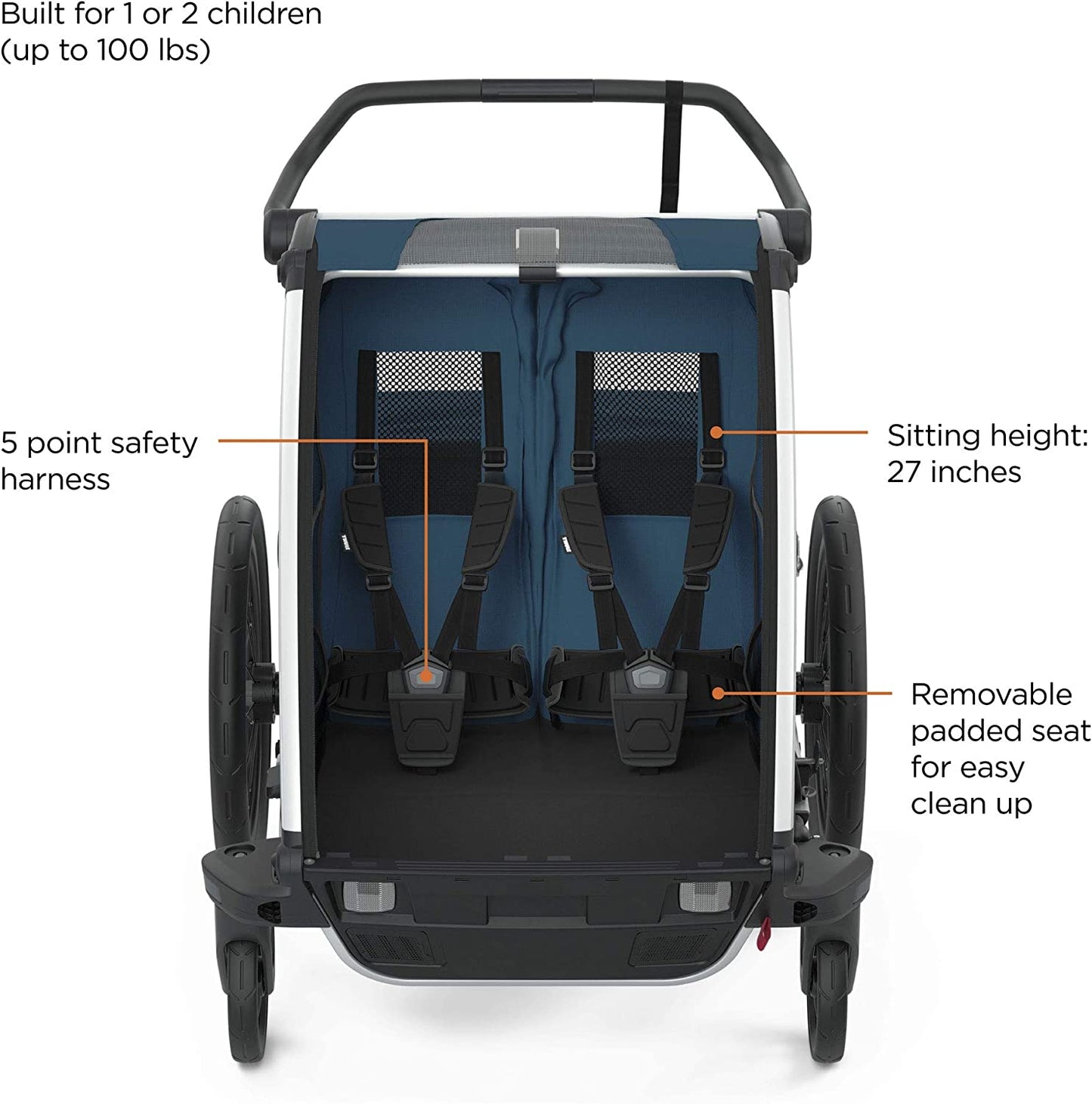 THULE CHARIOT CROSS MULTISPORT BIKE TRAILER MAJOLICA BLUE - baby enRoute