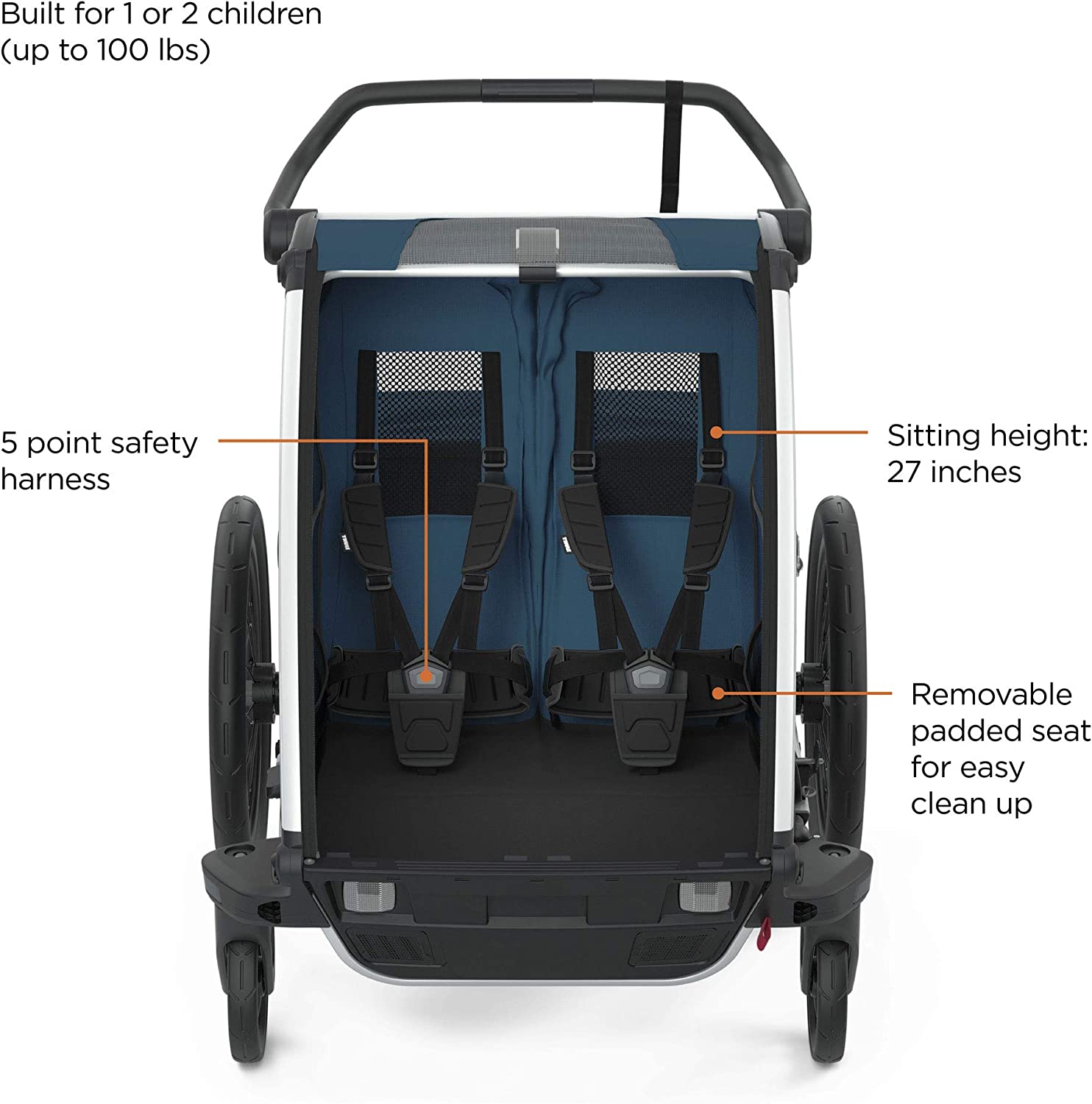 THULE CHARIOT CROSS MULTISPORT BIKE TRAILER MAJOLICA BLUE