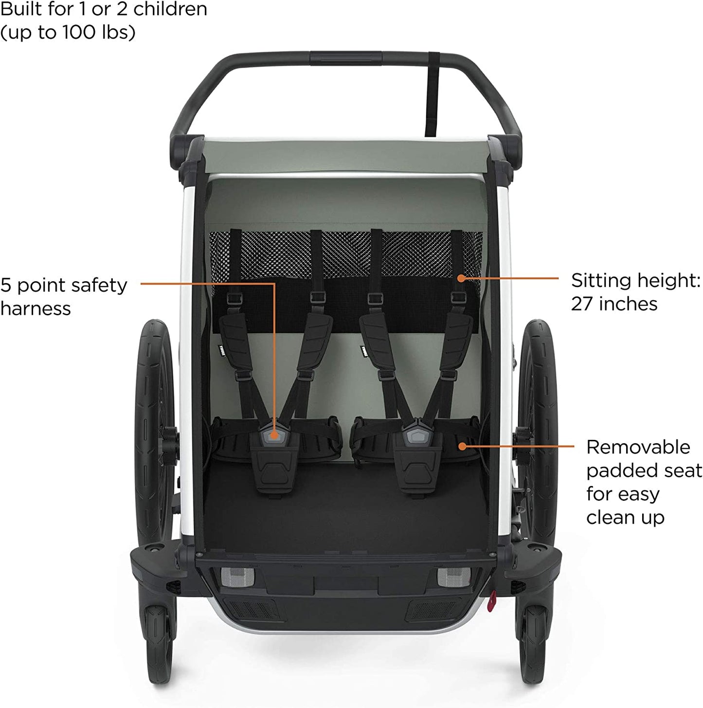 THULE CHARIOT LITE MULTISPORT BIKE TRAILER AGAVE GREEN - baby enRoute